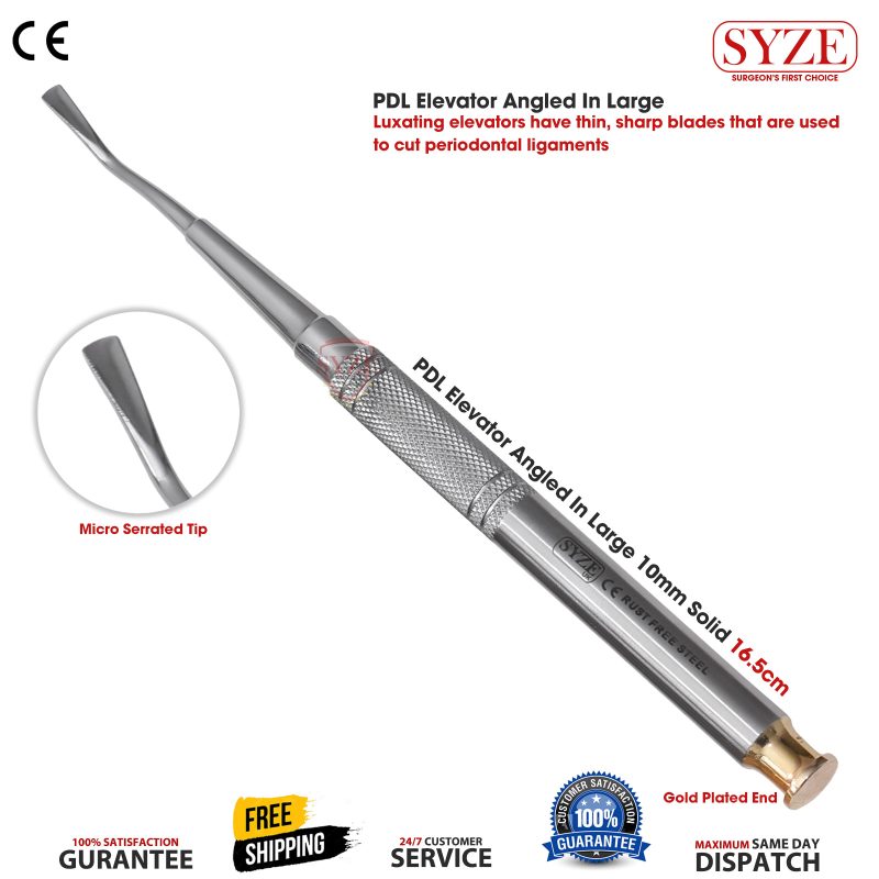 Dental Surgery PDL Luxating Implant Root Elevators Surgical PDL Root Elevator 10mm Solid 16.5cm