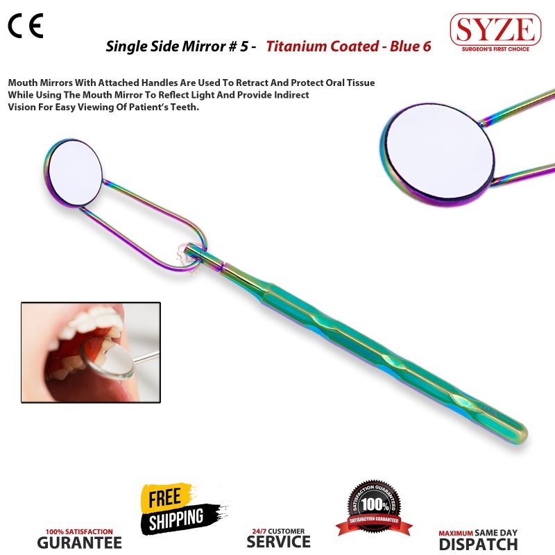 Single Sided mouth Mirror No 5 - Titanium Coated