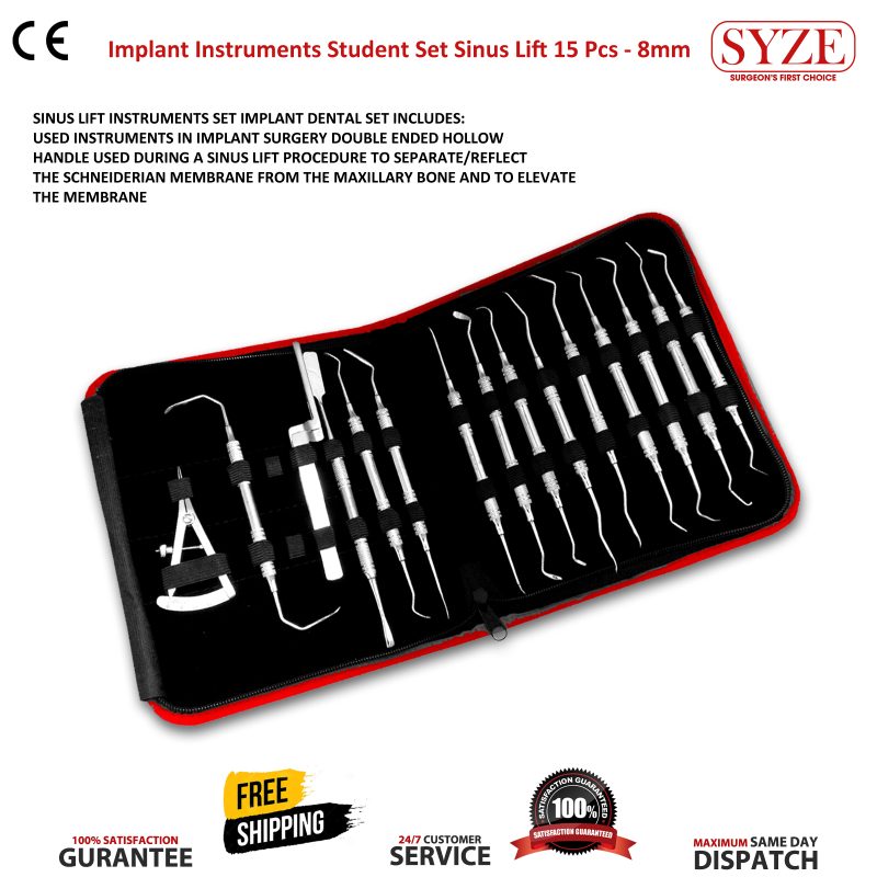 Implant Instruments Student Sinus Lift 15 Pcs Kit Dull Finish