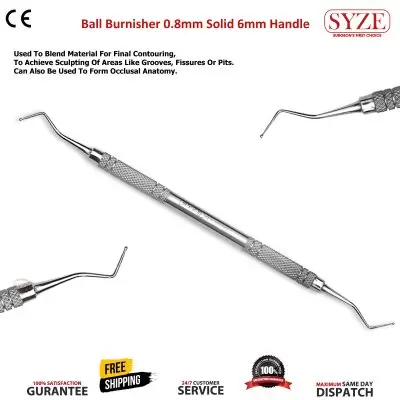 Ball Burnisher 0.8mm (Tip) Solid 6mm Handle