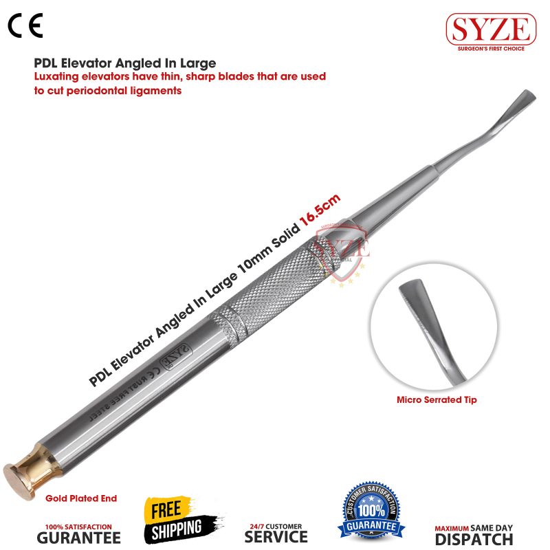 Dental Surgery PDL Luxating Implant Root Elevators Surgical PDL Root Elevator 10mm Solid 16.5cm