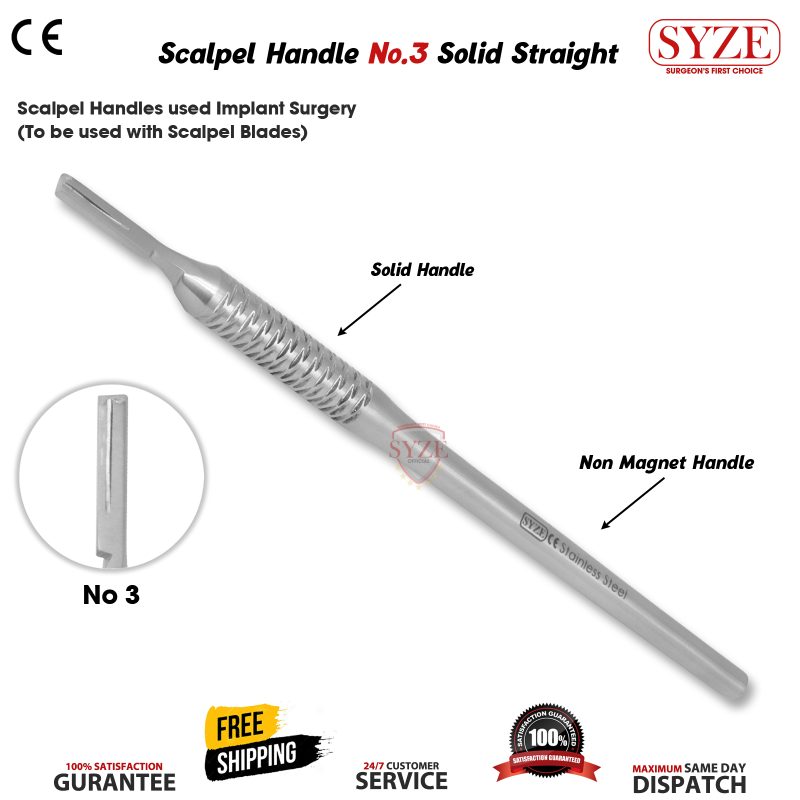 Scalpel Handle 3no STR Flat Handle