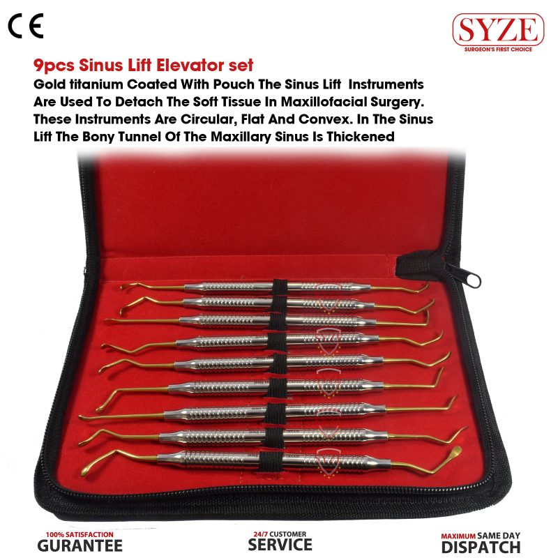 9pc Sinus Lift Elevator Set With Pouch