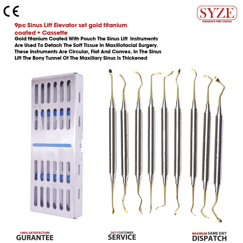 9pc Sinus Lift Elevator Set With Cassette