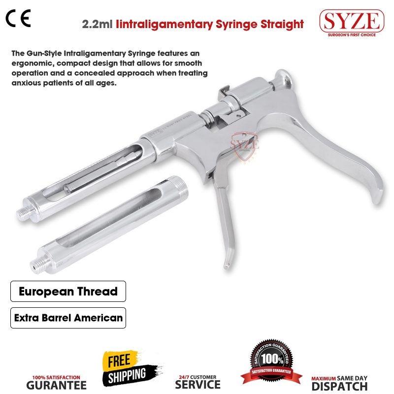 Gun style Intraligamentary Syringe 2.2ml Straight