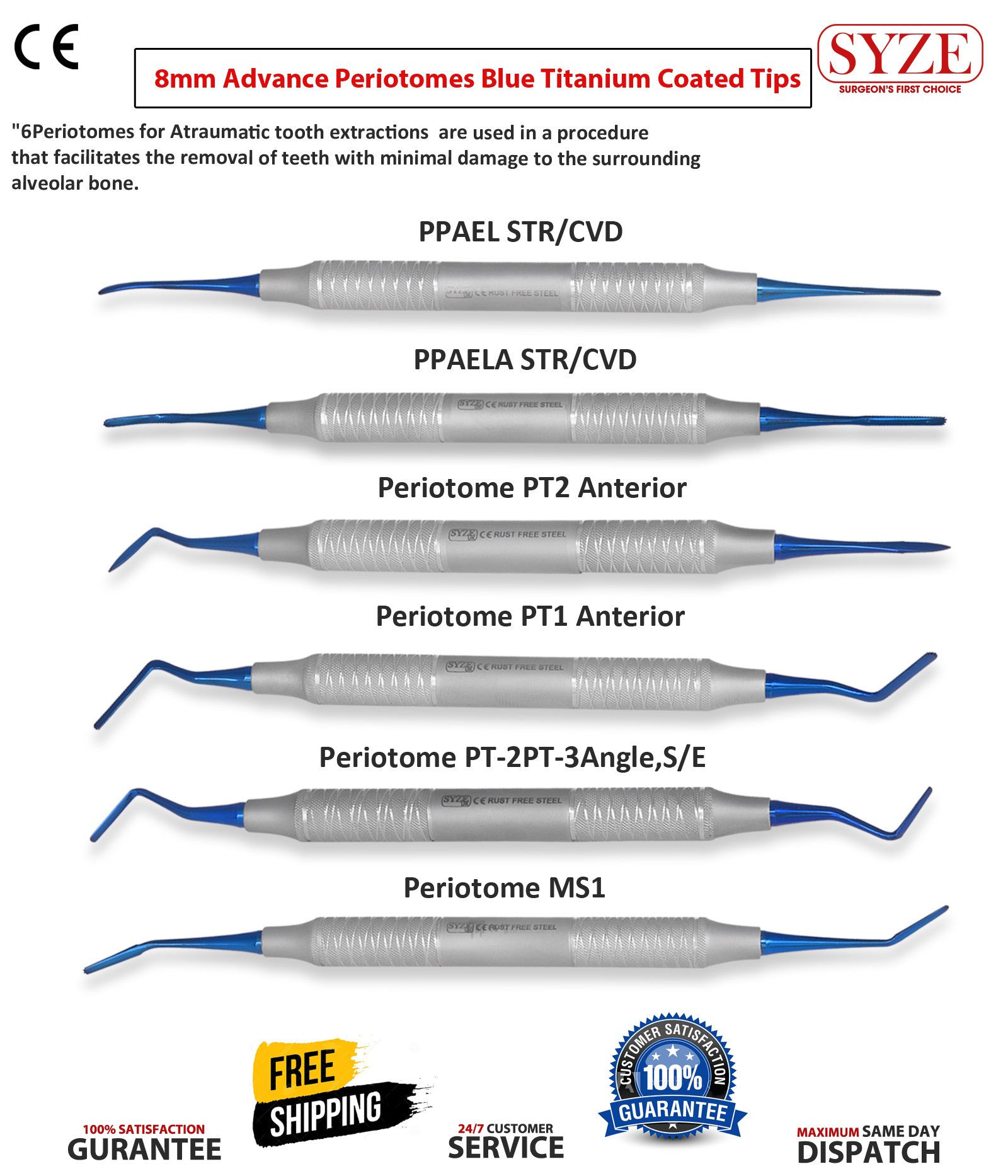 1 6pc Advance Periotomes Set