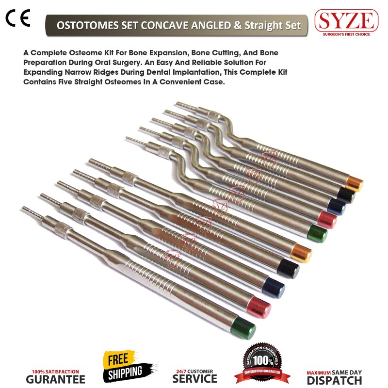 Osteotomes Concave Angled & Straight With Mesh Cassatte