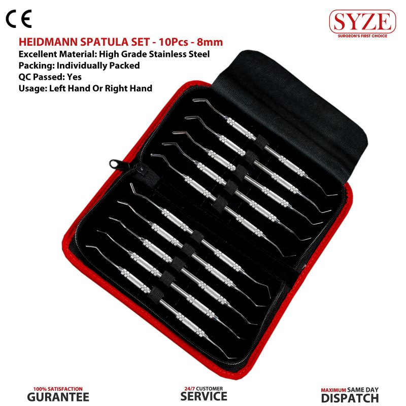 Heidemann Spatula Set - 10pcs - 8mm - French Steel