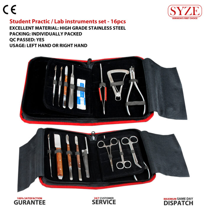 Practical Instruments Student Practice Lab instruments set - 16pcs - Syze UK LTD