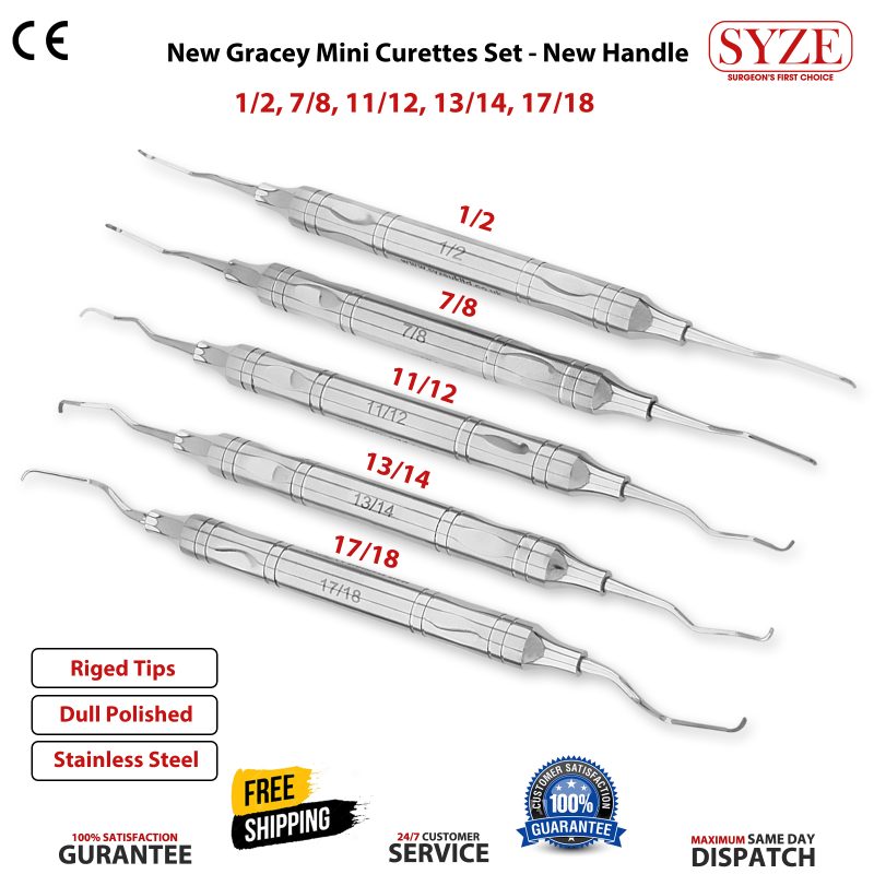 Gracey Mini Curettes Set - New Handle - Rigid Tips