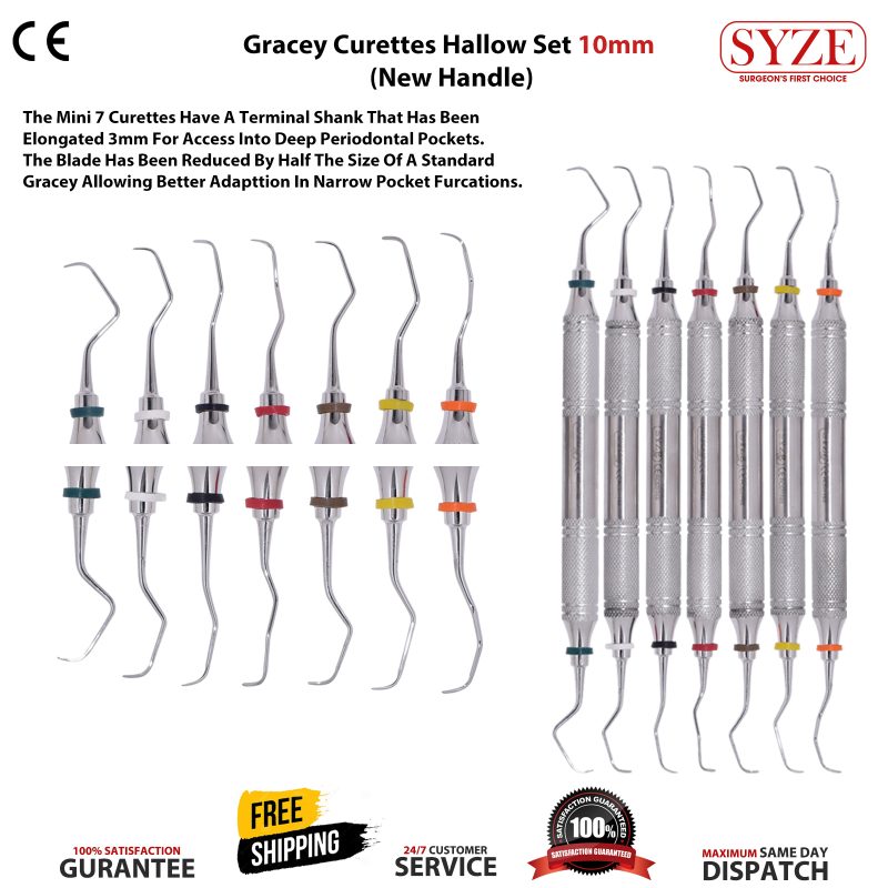 Standard Gracey Curettes 10mm Hallow