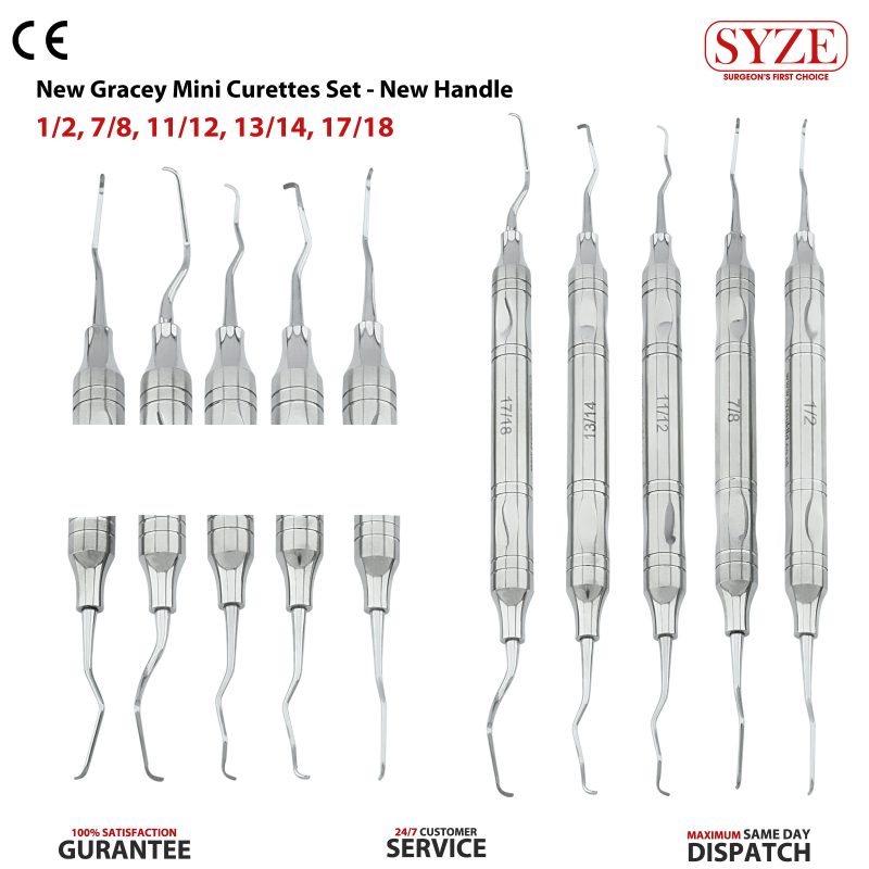 Mini Gracey Curettes Set + Sterilizing Cassette