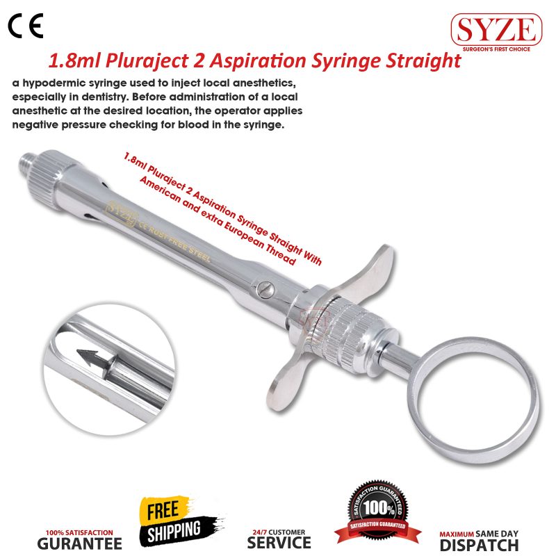 1.8ml Pluraject 2 Aspiration Syringe Straight