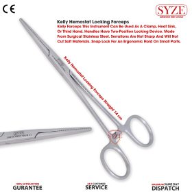 Kelly Hemostat Locking Forceps Straight 14cm