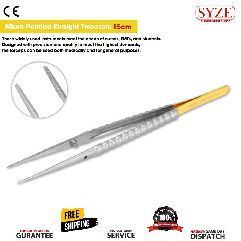 Micro Pointed Tweezers Straight 15cm