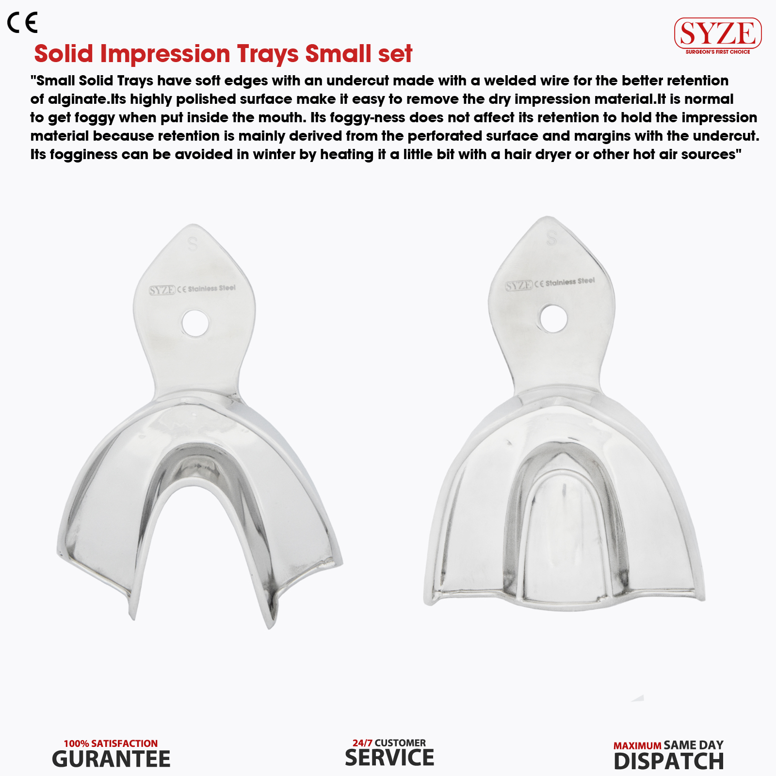 1227 Solid Impression Trays Small Set Upper / Lower