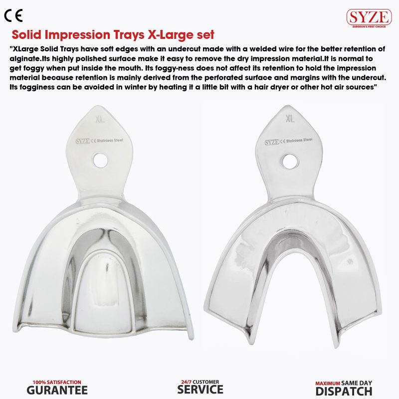 Solid Impression Trays X-Large set Upper / Lower