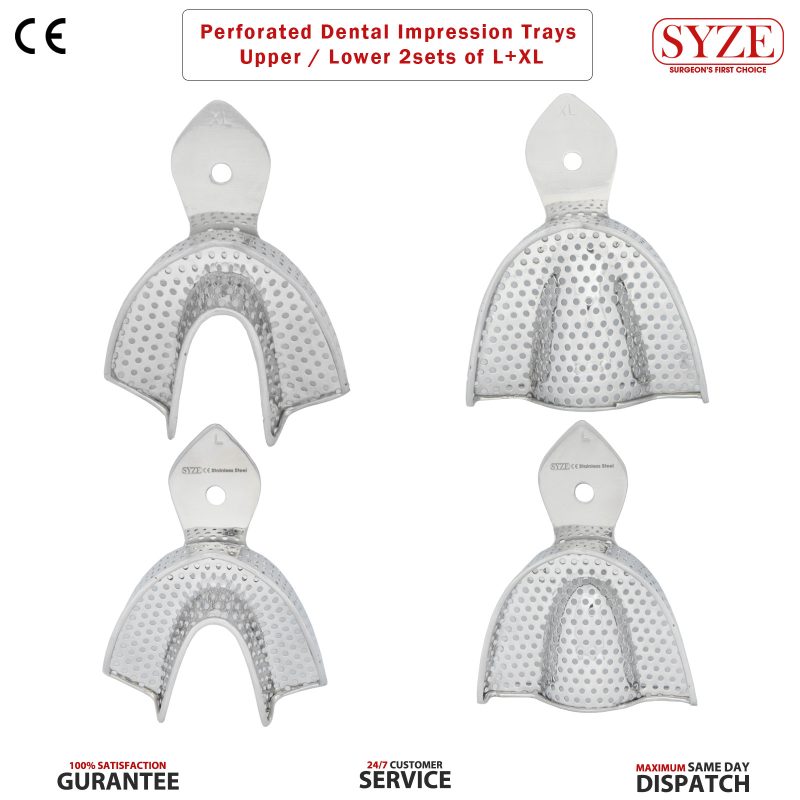 Solid Impression Trays Upper / Lower - 2 Sets Large