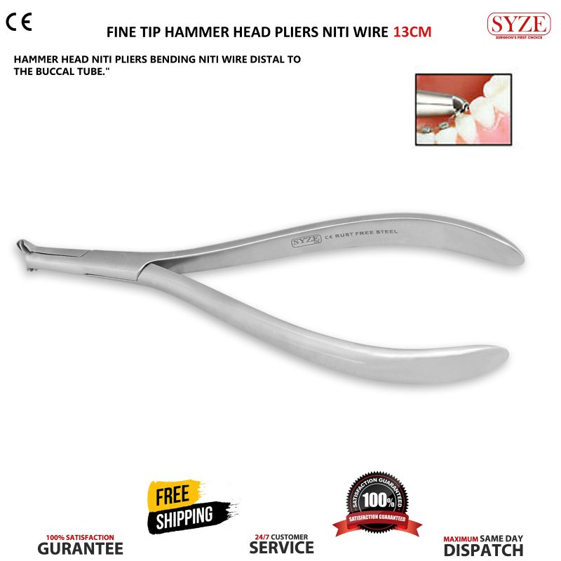 Fine Tip Hammer Head Pliers - Niti wire - 13CM - 1cm Head