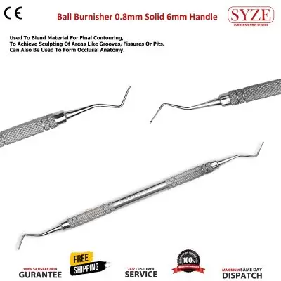 Ball Burnisher 0.8mm (Tip) Solid 6mm Handle
