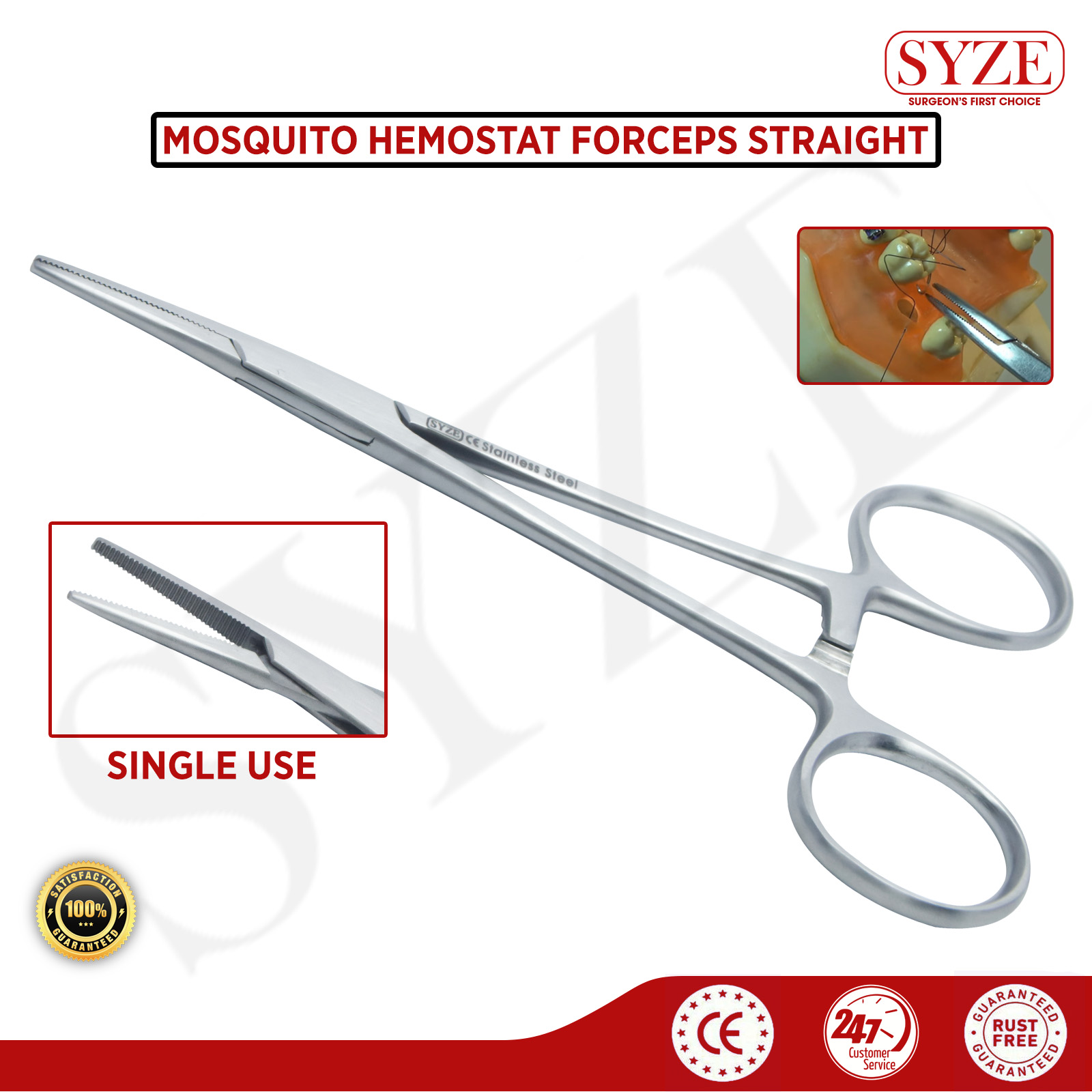 2 Mosquito Hemostat Locking Forceps Straight Artery Surgical Clamp