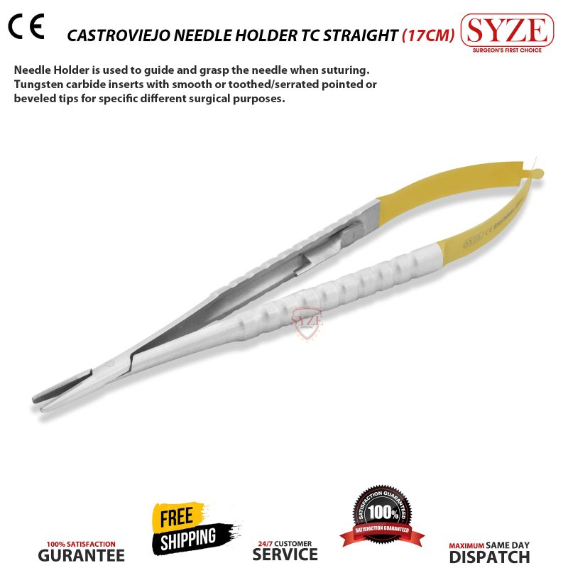 Dental Surgical Micro Castroviejo Needle Holder Suture Straight SYZE