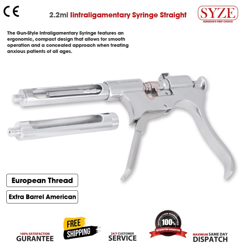 Gun style Intraligamentary Syringe 2.2ml Straight