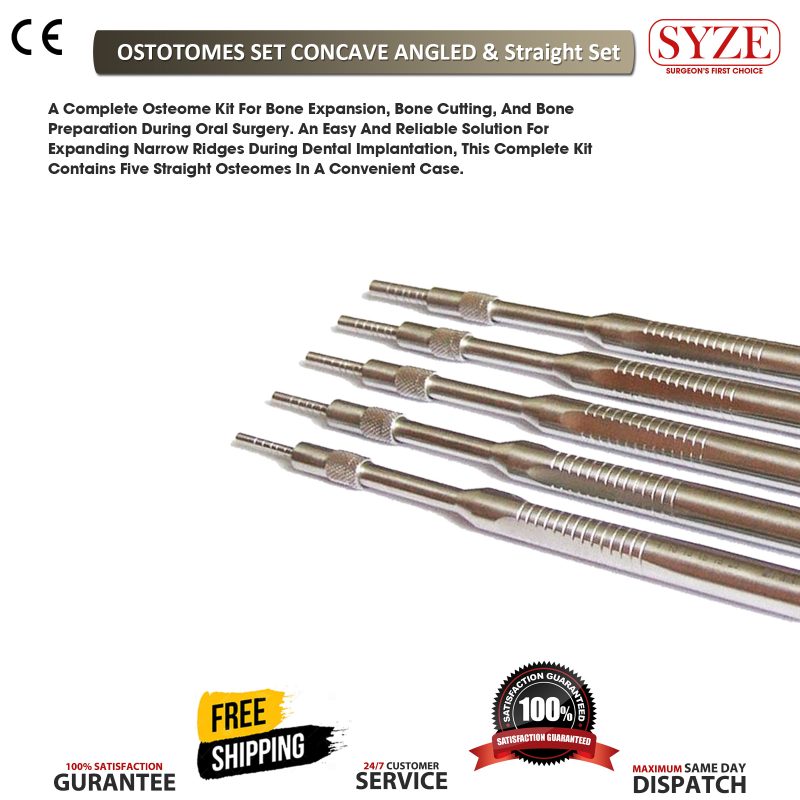 Osteotomes Concave Angled & Straight With Mesh Cassatte