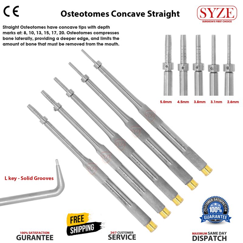 Osteotomes Concave Straight with Pouch