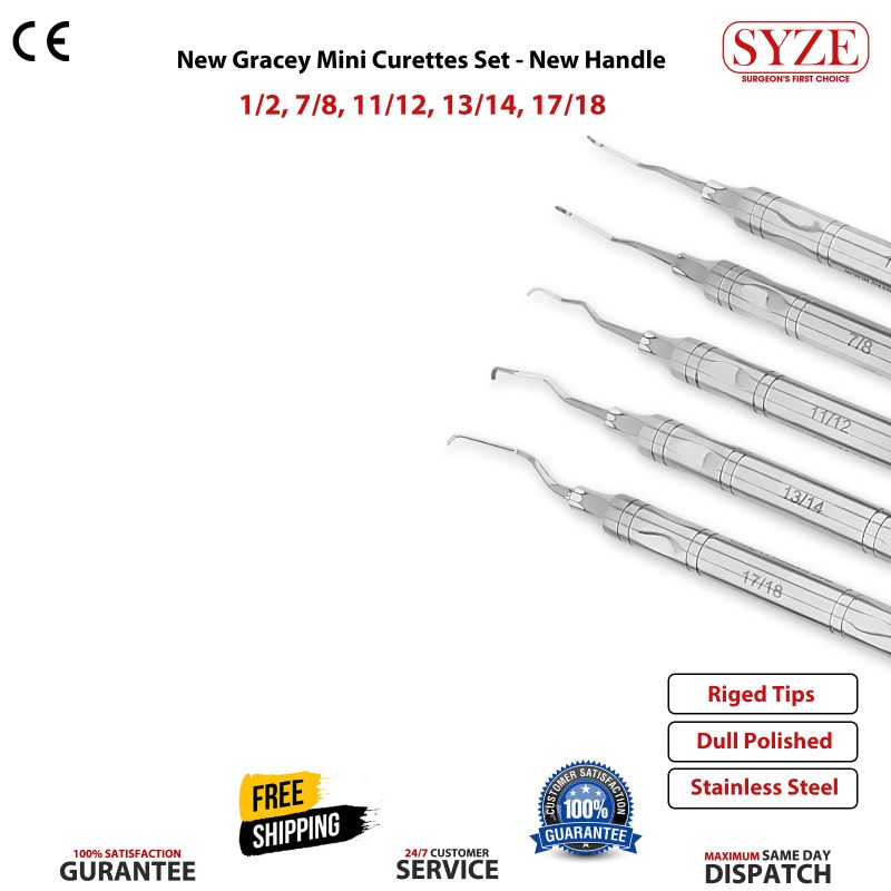 Gracey Mini Curettes Set - New Handle - Rigid Tips
