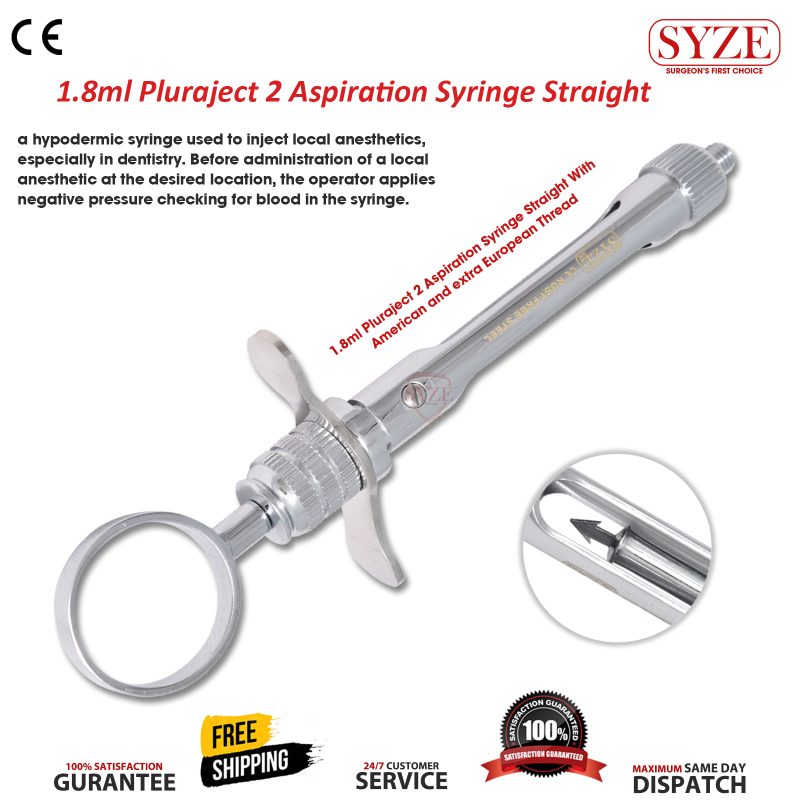 1.8ml Pluraject 2 Aspiration Syringe Straight