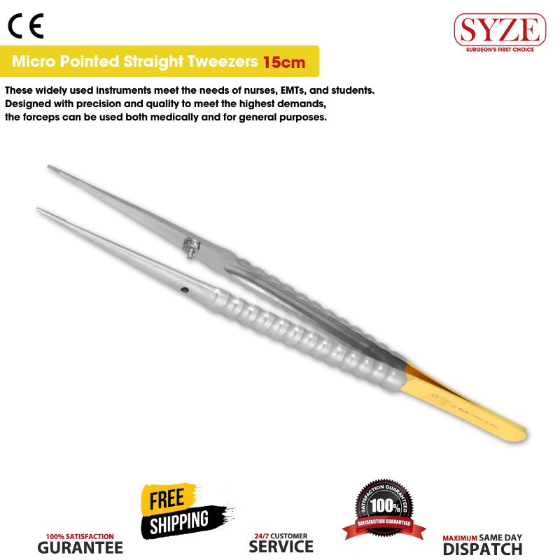 Micro Pointed Tweezers Straight 15cm