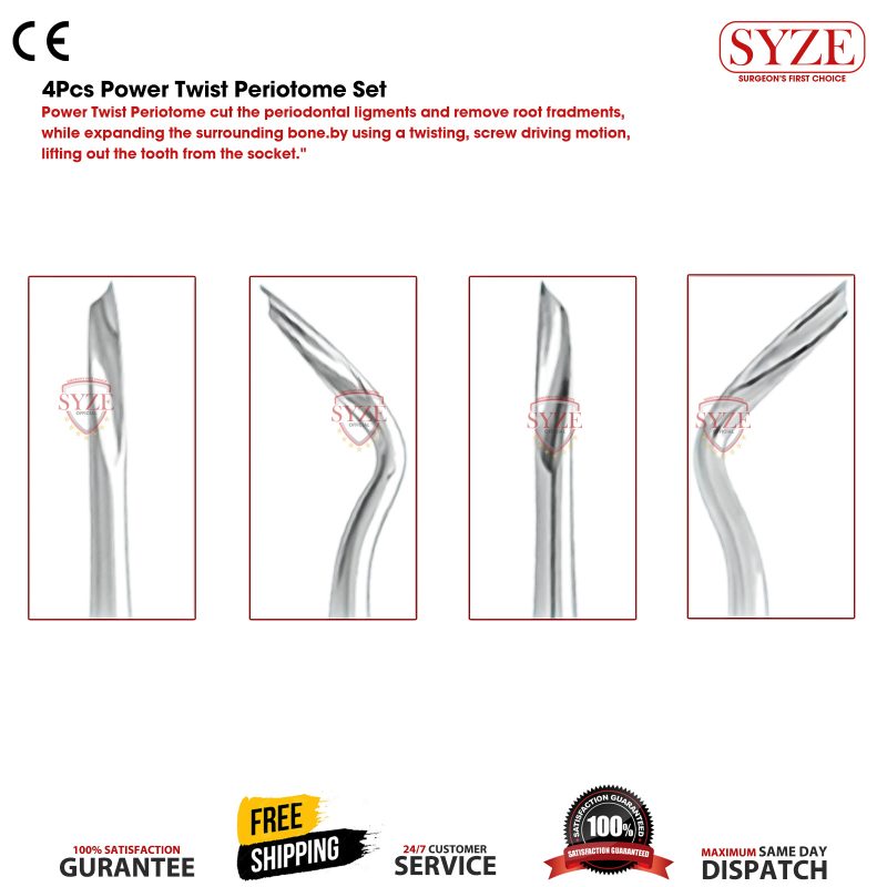 4 Pc Power Twist Periotome Set