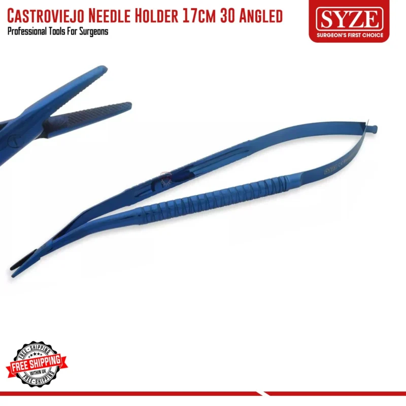 30°Angled Micro Needle Holder TC 17cm