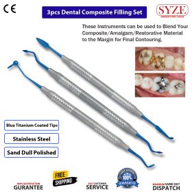 3pc Dental Composite Filling Set Blue Coated (Ora Craft Amalgam Composite)