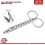 Crown and Collar Scissors 11cm Serrated Tip