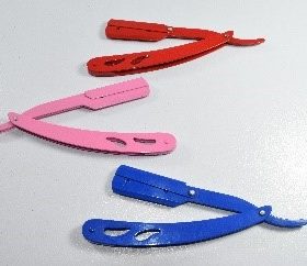 New Leaf Handle Cut Throat Razor Pink