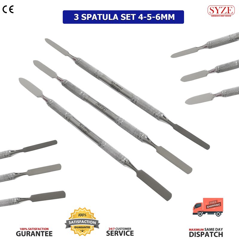 3x Heidemann Spatula Set 4-5-6 mm