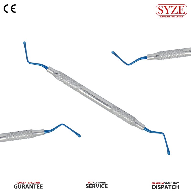 Lucas Bone Curette Titanium Coated Set Of 3pcs - PVC Pack