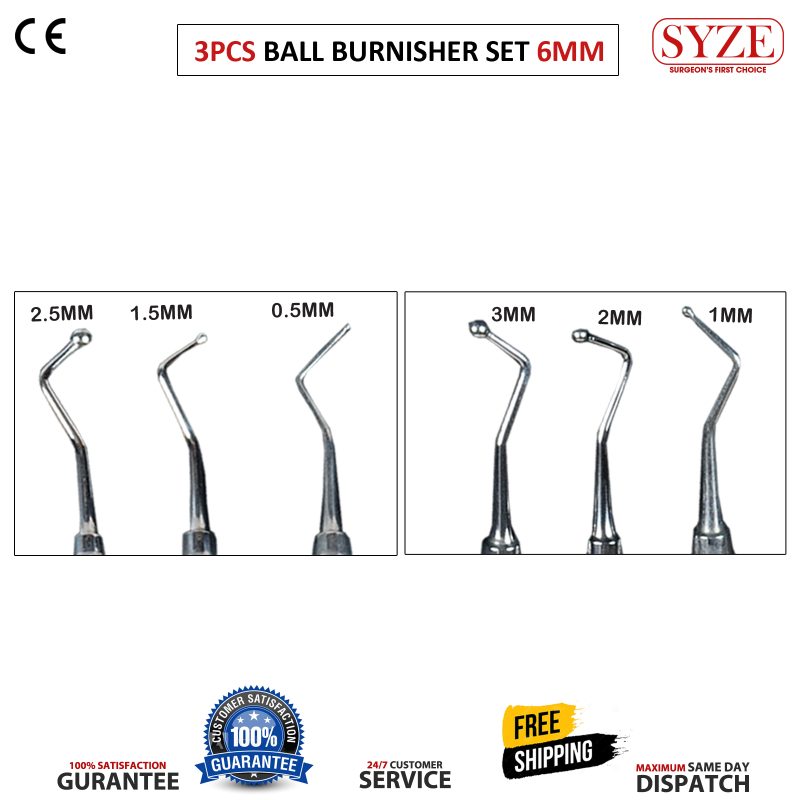 3 Pcs Ball burnisher set - 6mm