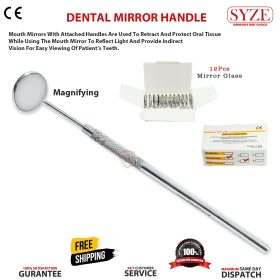 Mouth Mirror No 5 - Magnifying Glass 12 Pieces Box with Solid Handle