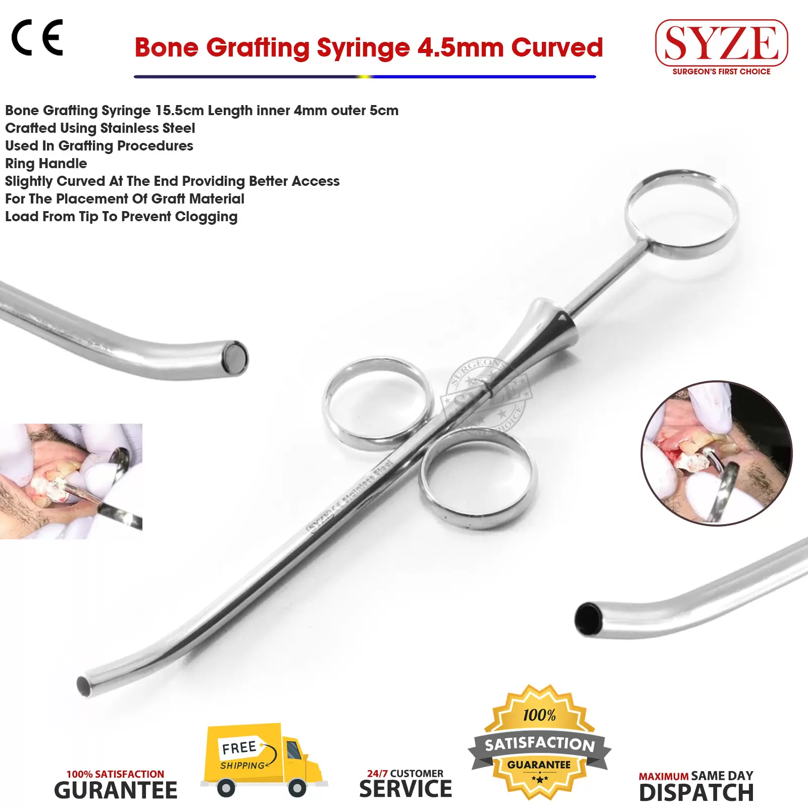 hf Bone Grafting Syringe Curved
