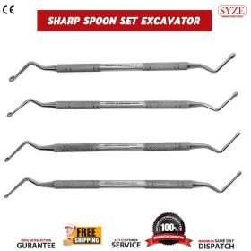 Sharp Spoon Double Ended Scalar 4pcs Set