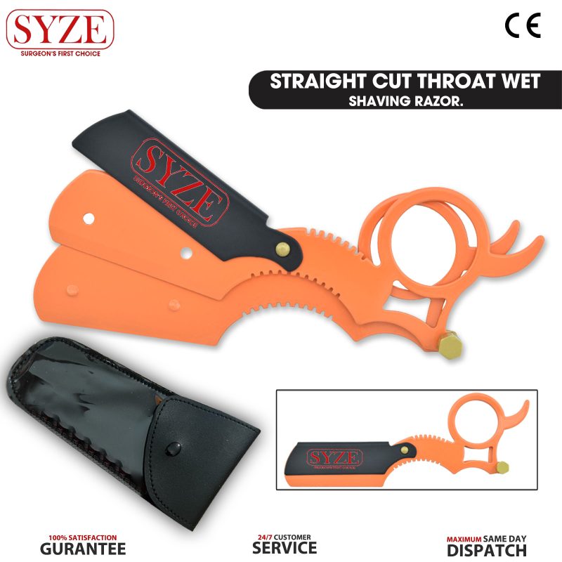 Ring Style Straight Cut Throat Thumb Hole ORANGE/BLACK Razor
