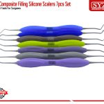 7Pcs Composite Filling Instruments Silicone Handle Dental Tools